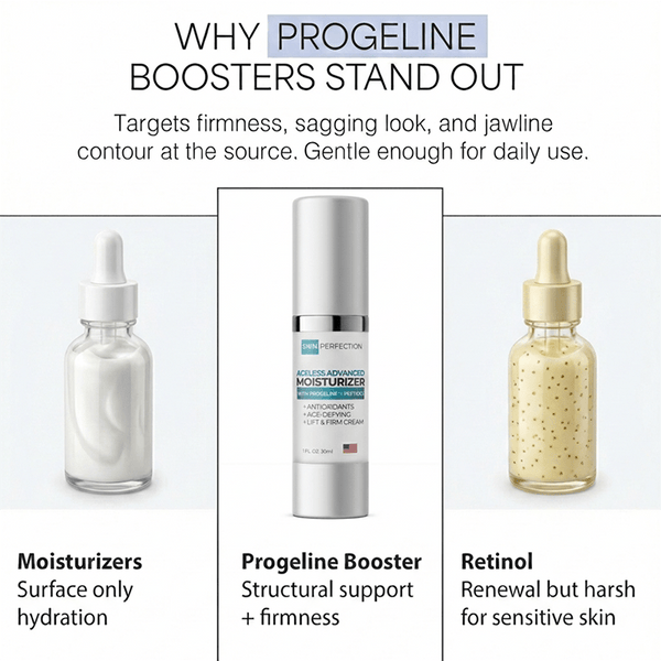 ageless advanced moisturizer targets firmness, sagging look, and jawline contour at the source