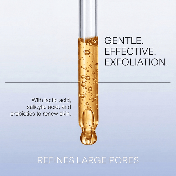 alpha hydroxy cleanser contains lactic acid, salicylic acid, and probiotics to renew skin