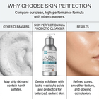 alpha hydroxy probiotic cleanser gently exfoliates with acids and probiotics for balanced, radiant skin