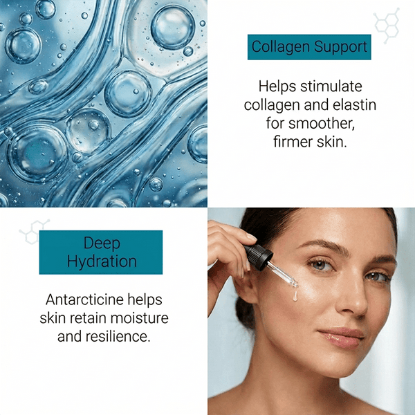 antarcticine serum booster from Skin Perfection helps stimulate collagen and elastin for smoother, firmer skin