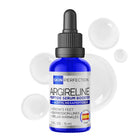 Skincare serum bottle with dropper on a white background
