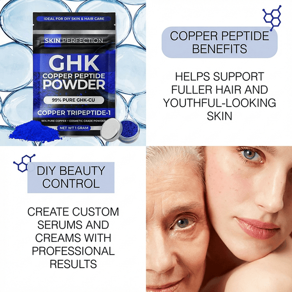 ghk copper peptide powder helps support fuller-looking hair and youthful-looking skin