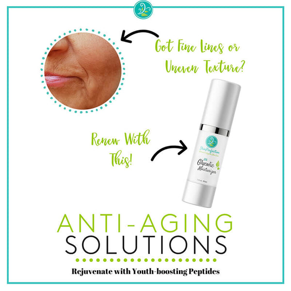 Anti-aging 10% glycolic moisturizer for youthful, smooth skin