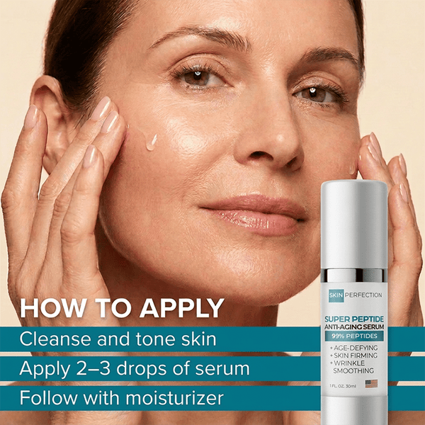 super peptide serum with 99% peptides easily incorporates into any existing skincare routine