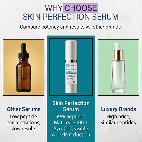 super peptide serum with 99% peptides is a better price, and better quality than other serums and even luxury brands